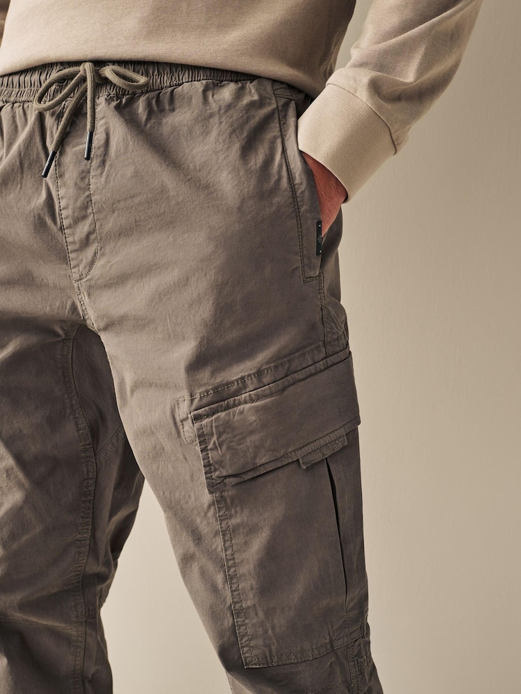 Mushroom Brown Regular Tapered Stretch Utility Cargo Trousers - Image 5 of 10