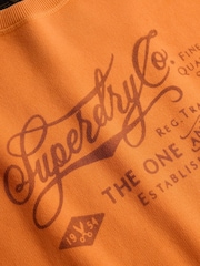 SUPERDRY Orange Industry Worker Loose Crew Sweatshirt - Image 7 of 8