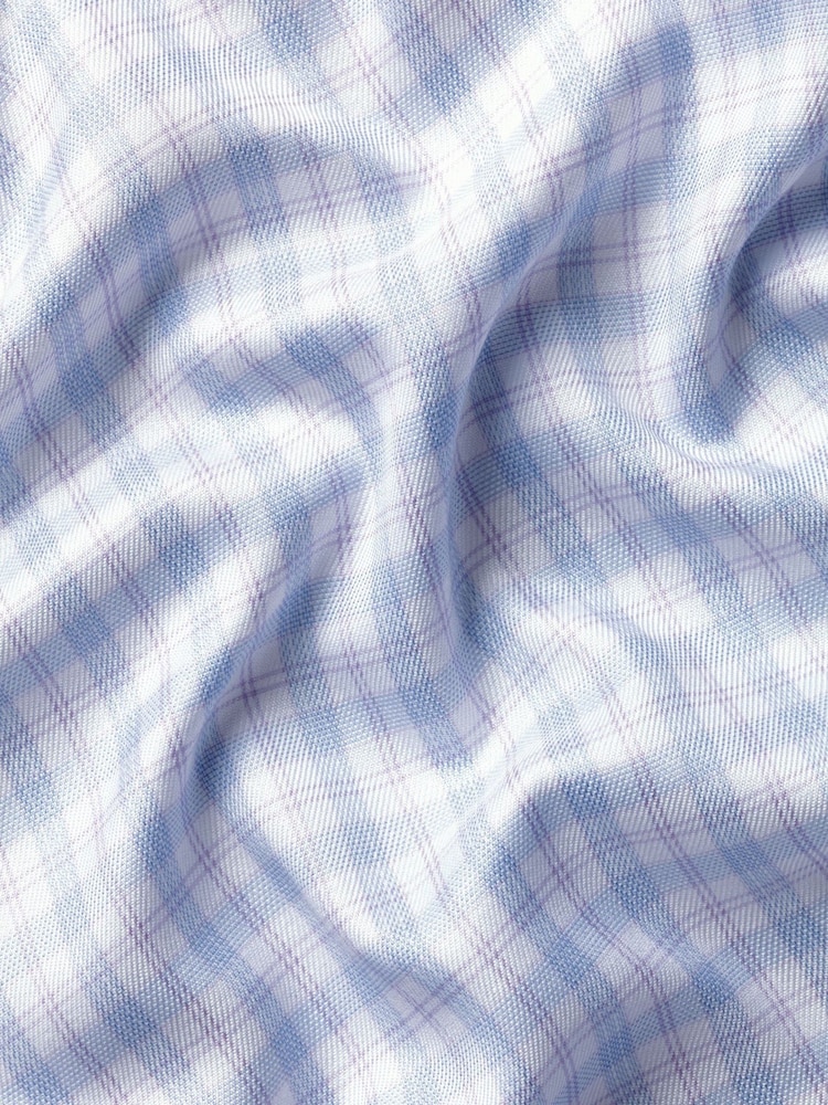 Charles Tyrwhitt Purple Egyptian Cotton Twill Windowpane Check Shirt - Image 7 of 7