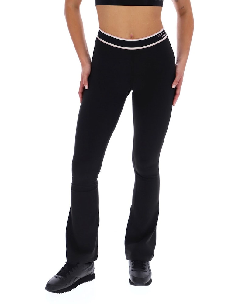 Ted Baker Sport Black Essentials Flare Leggings - Image 1 of 4 Ted Baker Sport Black Essentials Flare Leggings - Image 1 of 4