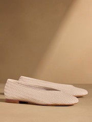 Knochen - Russell & Bromley Porton gewebte Ballerinas - Bild 1 von 7