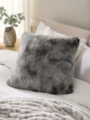 Charcoal Grey 59 x 59cm Loulou Faux Fur Cushion - Image 1 of 5