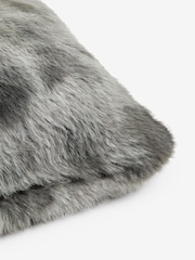 Charcoal Grey 59 x 59cm Loulou Faux Fur Cushion - Image 5 of 5