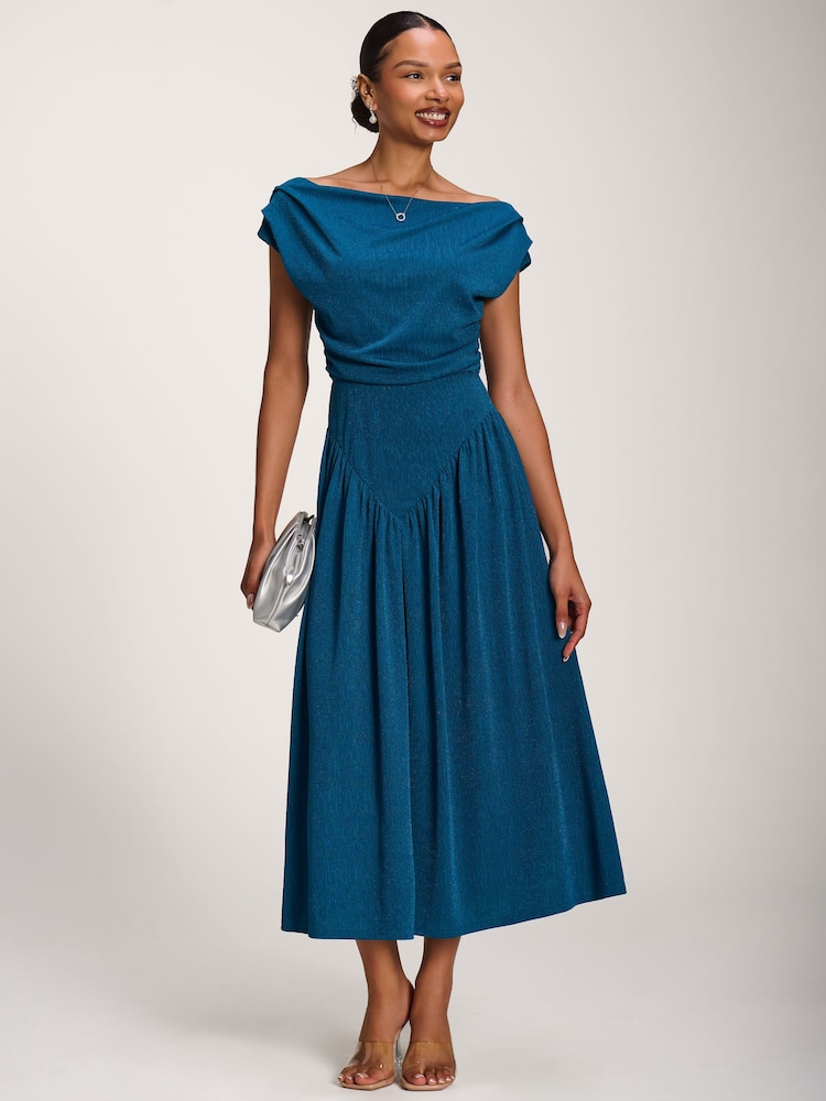 Jolie Moi Blue Cowl Neckline Midaxi Dress - Image 1 of 6
