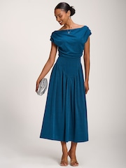 Jolie Moi Blue Cowl Neckline Midaxi Dress - Image 4 of 6