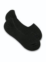 Charles Tyrwhitt Black Cotton Invisible Socks 2 Pack - Image 1 of 2