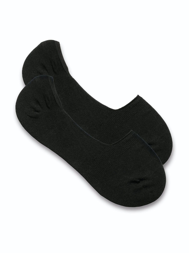 Charles Tyrwhitt Black Cotton Invisible Socks 2 Pack - Image 1 of 2