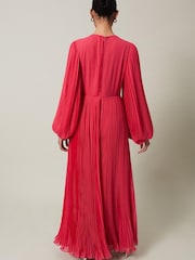 Phase Eight Pink Lillian Pleated Wrap Maxi Dress - Image 2 of 7