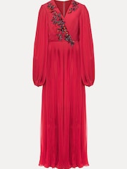 Phase Eight Pink Lillian Pleated Wrap Maxi Dress - Image 7 of 7