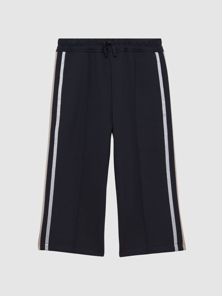 Reiss Navy Tayana 4-9 yrs Wide Leg Side Stripe Joggers - Image 2 of 6