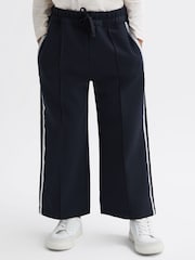 Reiss Navy Tayana 4-9 yrs Wide Leg Side Stripe Joggers - Image 3 of 6