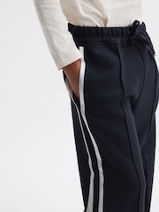 Reiss Navy Tayana 4-9 yrs Wide Leg Side Stripe Joggers - Image 4 of 6