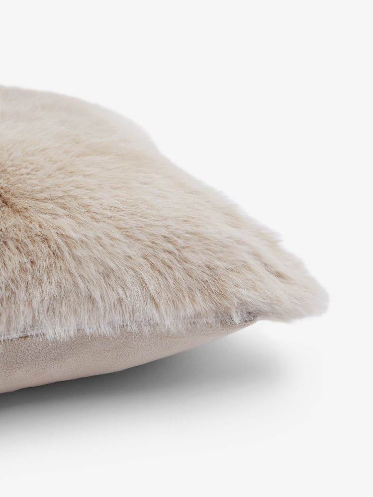 Mink Brown 43 x 43cm Loulou Faux Fur Cushion - Image 4 of 4