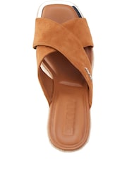 DKNY Tan Brown Marynx Band Wedge Suede Espadrilles - Image 3 of 5