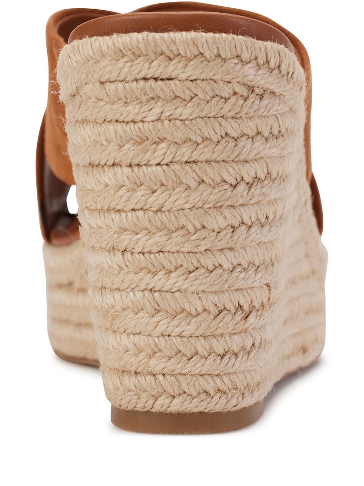 DKNY Tan Brown Marynx Band Wedge Suede Espadrilles - Image 5 of 5