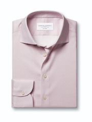 Charles Tyrwhitt Pink Non-Iron Performance Twill Print Shirt - Image 5 of 7
