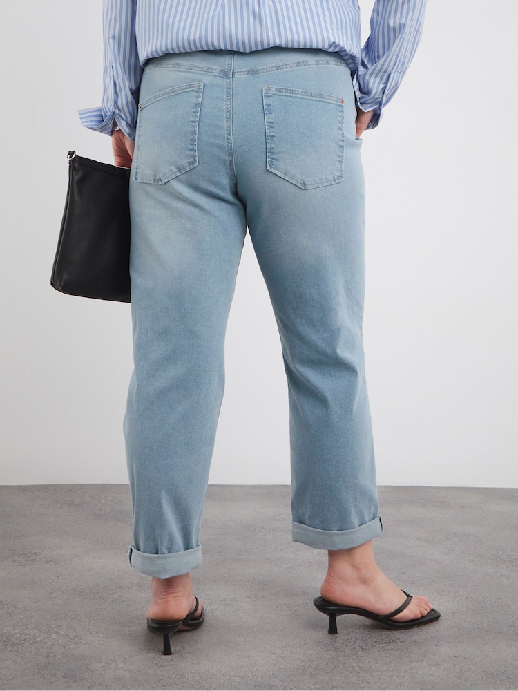 Simply Be Light Blue 24/7 Boyfriend Jeans - Image 2 of 3