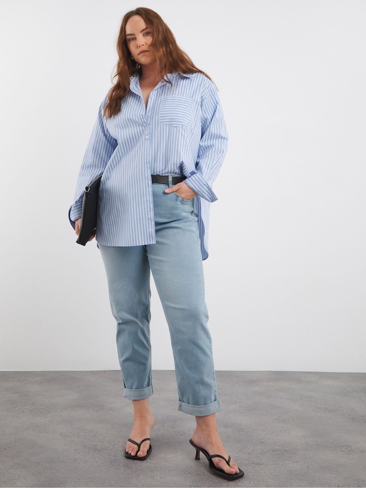 Simply Be Light Blue 24/7 Boyfriend Jeans - Image 3 of 3