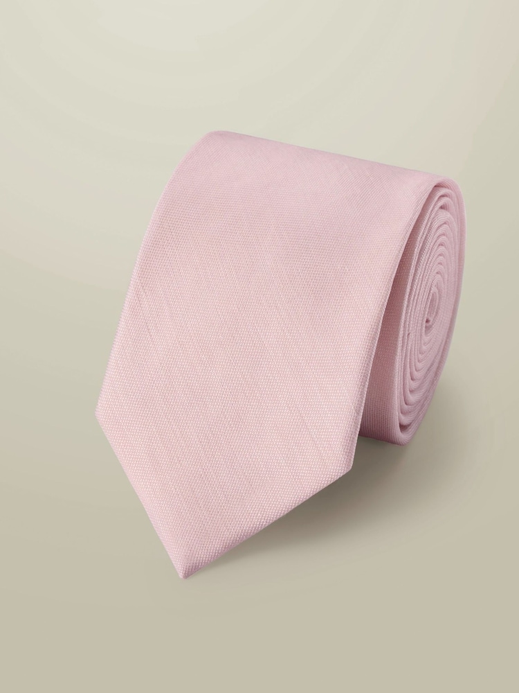 Charles Tyrwhitt Pink Linen Silk Tie - Image 1 of 2