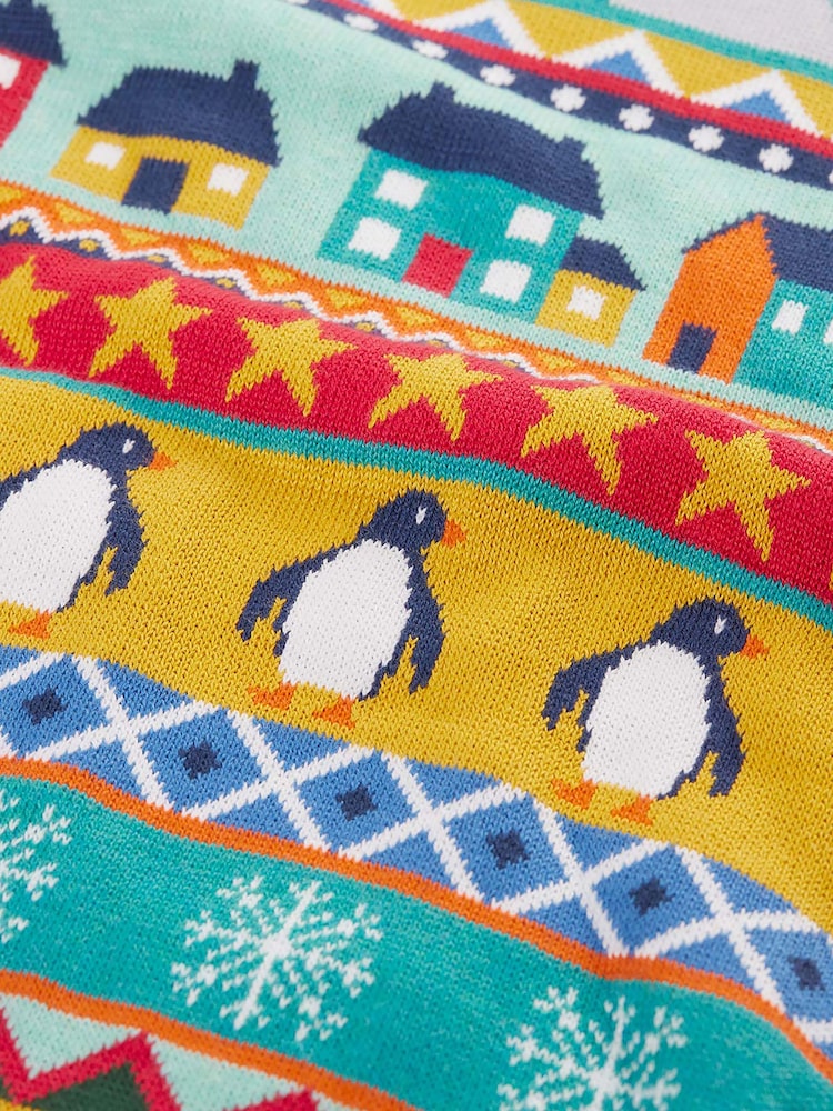 Frugi Blue Grown Ups Christmas Forest Jumper - Image 3 of 3