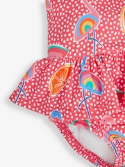 JoJo Maman Bébé Pink Flamingo Swimsuit with Integral Nappy - Image 6 of 6