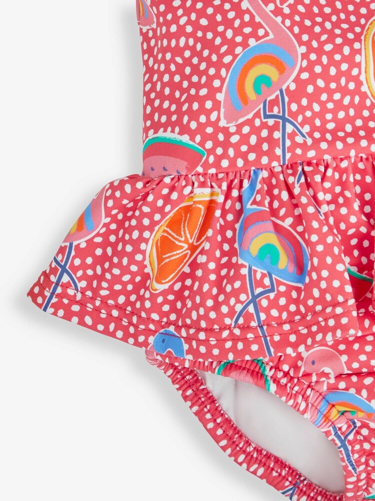JoJo Maman Bébé Pink Flamingo Swimsuit with Integral Nappy - Image 6 of 6