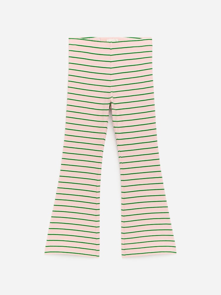 ARKET Cream Flared Rib Leggings - Image 1 of 2