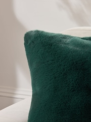 Green 50 x 50cm Plush Faux Fur Cushion - Image 2 of 5