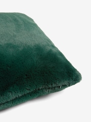 Green 50 x 50cm Plush Faux Fur Cushion - Image 5 of 5