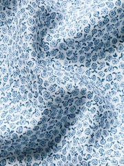 Charles Tyrwhitt Blue Non-Iron Stretch Floral Print Shirt - Image 7 of 7