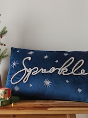 Catherine Lansfield Blue Sparkle Soft To Touch Cushion - Image 1 of 4