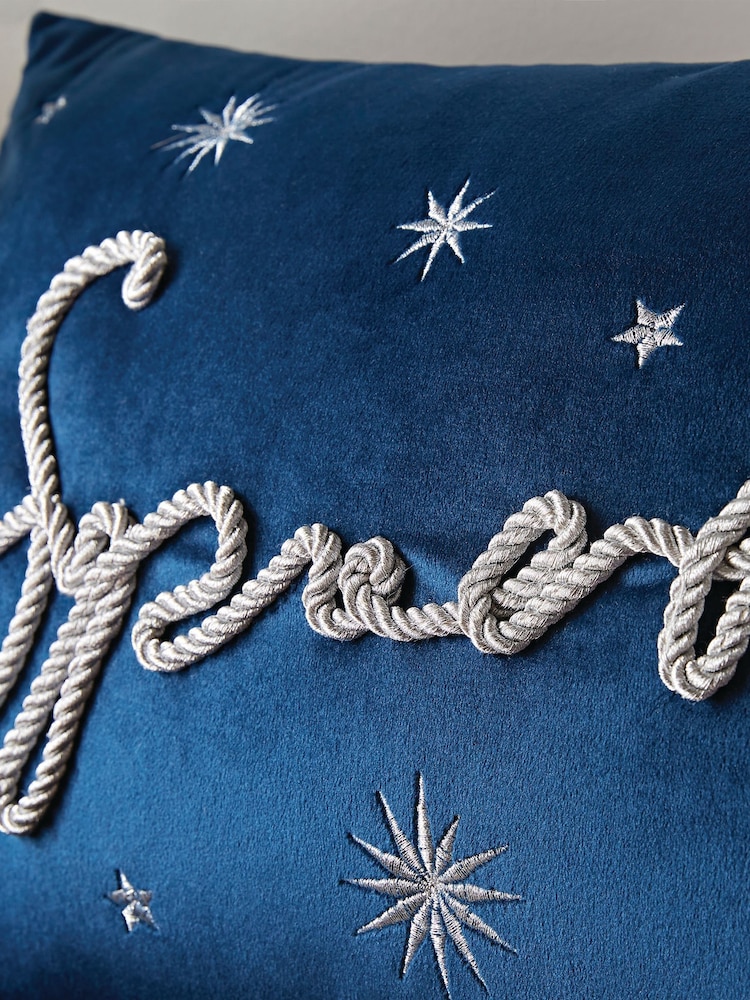 Catherine Lansfield Blue Sparkle Soft To Touch Cushion - Image 2 of 4