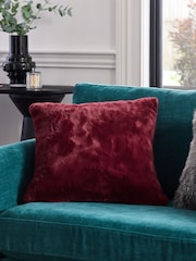 Purple 50 x 50cm Plush Faux Fur Cushion - Image 1 of 5