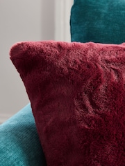 Purple 50 x 50cm Plush Faux Fur Cushion - Image 2 of 5