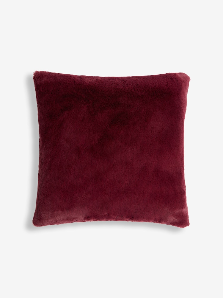 Purple 50 x 50cm Plush Faux Fur Cushion - Image 3 of 5