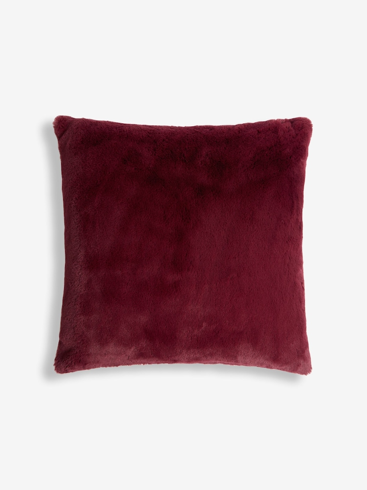 Purple 50 x 50cm Plush Faux Fur Cushion - Image 4 of 5
