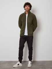 Threadbare Khaki Zip Up Microfleece Jacket - Image 3 of 4