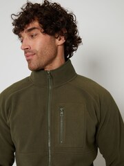 Threadbare Khaki Zip Up Microfleece Jacket - Image 4 of 4