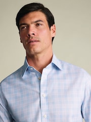 Charles Tyrwhitt Blue Non-Iron Prince Of Wales Shirt - Image 2 of 7