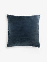Blue 50 x 50cm Plush Faux Fur Cushion - Image 4 of 5