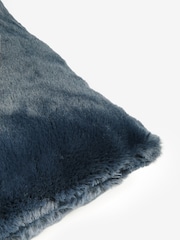 Blue 50 x 50cm Plush Faux Fur Cushion - Image 5 of 5
