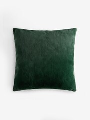 Green 59 x 59cm Plush Faux Fur Cushion - Image 4 of 5
