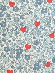 JoJo Maman Bébé Light Blue Heart Floral 3-Pack Frill Shoulder Tops - Image 8 of 10