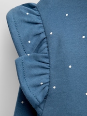 JoJo Maman Bébé Light Blue Heart Floral 3-Pack Frill Shoulder Tops - Image 9 of 10