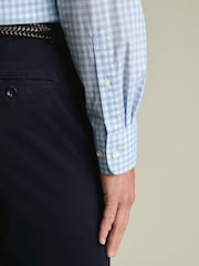 Charles Tyrwhitt Blue Check Strech Washed Poplin Shirt - Image 3 of 6