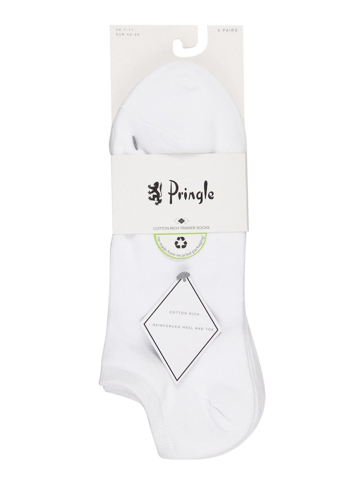Weiß - Pringle niedrig geschnittene Sneaker-Socken, 3er-Packung - Bild 2 von 3 Weiß - Pringle niedrig geschnittene Sneaker-Socken, 3er-Packung - Bild 2 von 3