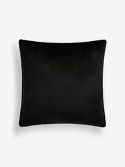 Black 59 x 59cm Basset Embossed Faux Fur Cushion - Image 3 of 4
