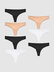 Praline Nude Thong Microfibre Knickers 7 Pack - Image 1 of 4