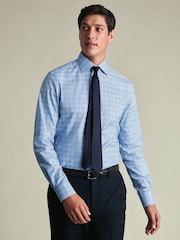 Charles Tyrwhitt Blue Egyptian Cotton Twill large check Shirt - Image 4 of 7