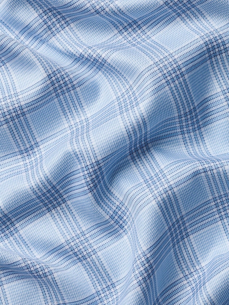 Charles Tyrwhitt Blue Egyptian Cotton Twill large check Shirt - Image 7 of 7